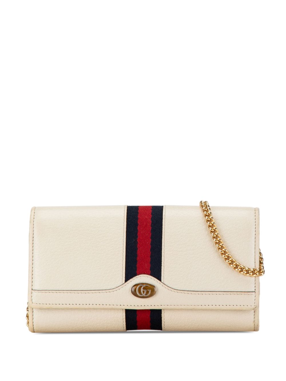 Gucci Pre-Owned 2016-2023 Leather Ophidia Wallet on Chain crossbody bag - White von Gucci Pre-Owned