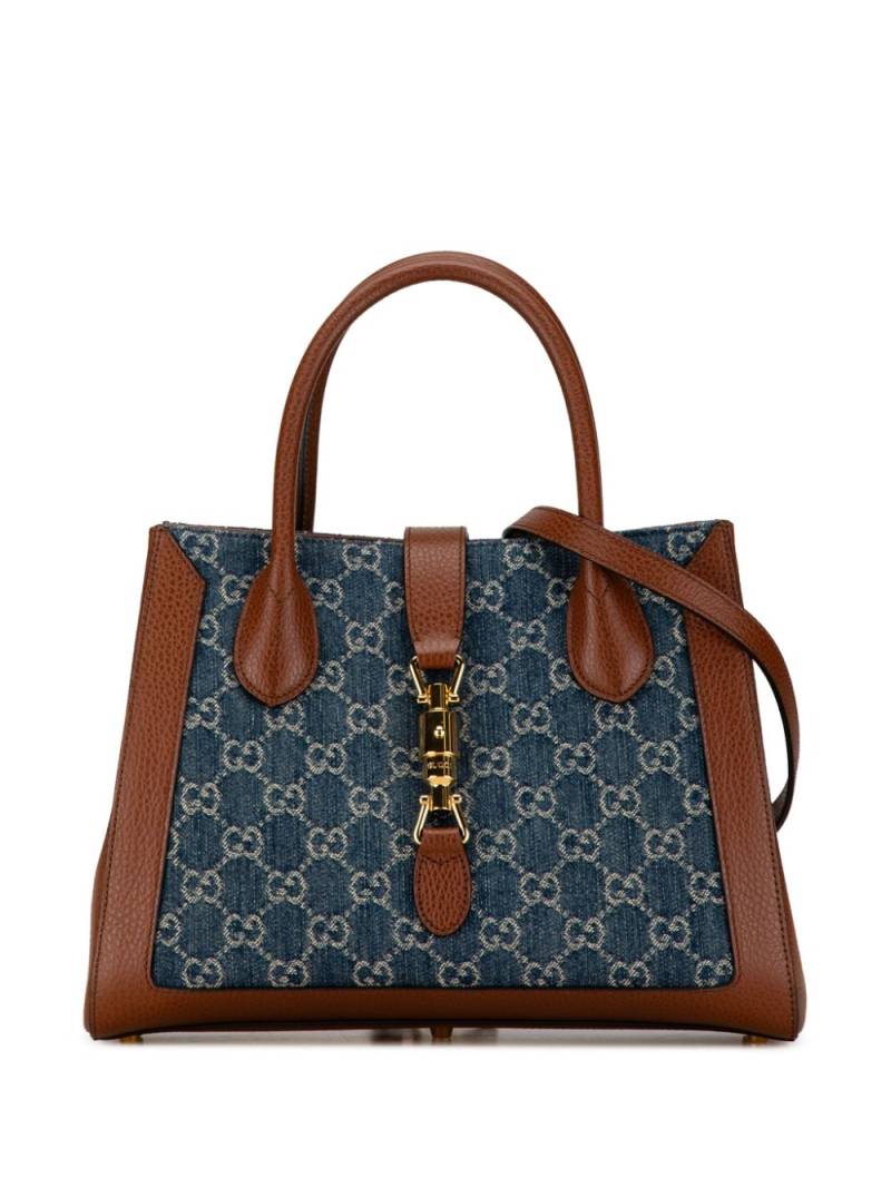 Gucci Pre-Owned 2016-2023 Medium GG Denim Jackie 1961 Tote satchel - Blue von Gucci Pre-Owned