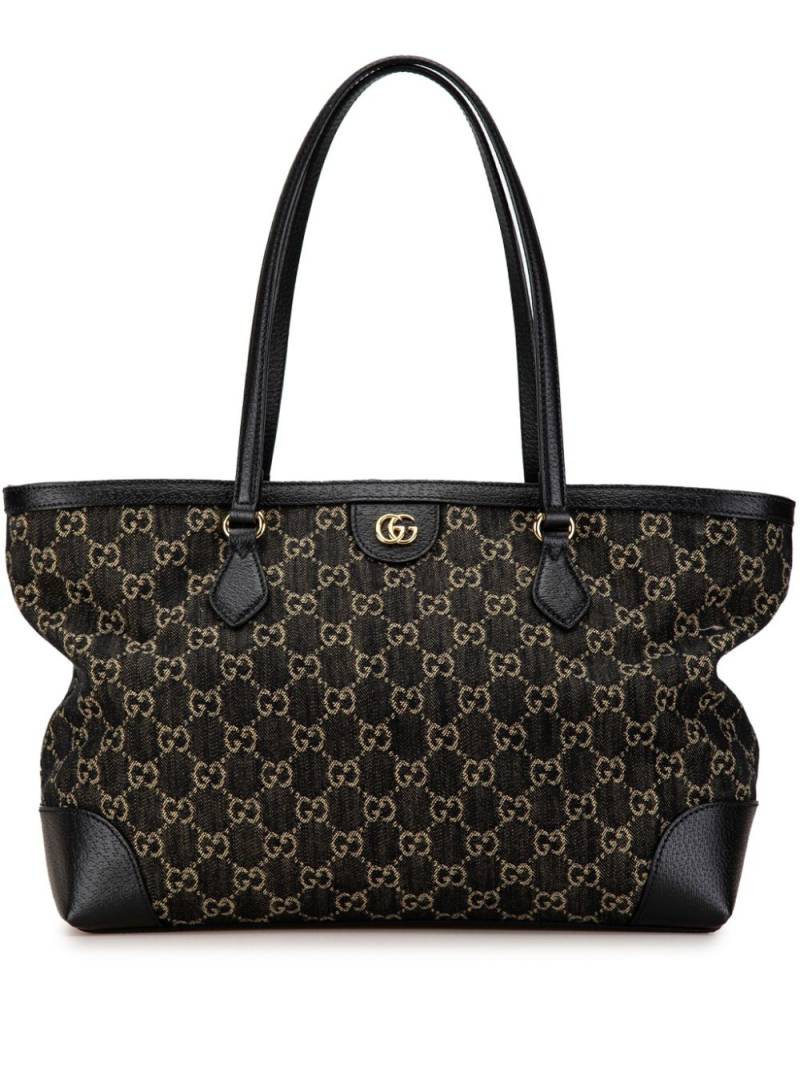 Gucci Pre-Owned 2016-2023 Medium GG Denim Ophidia Shopping tote bag - Black von Gucci Pre-Owned