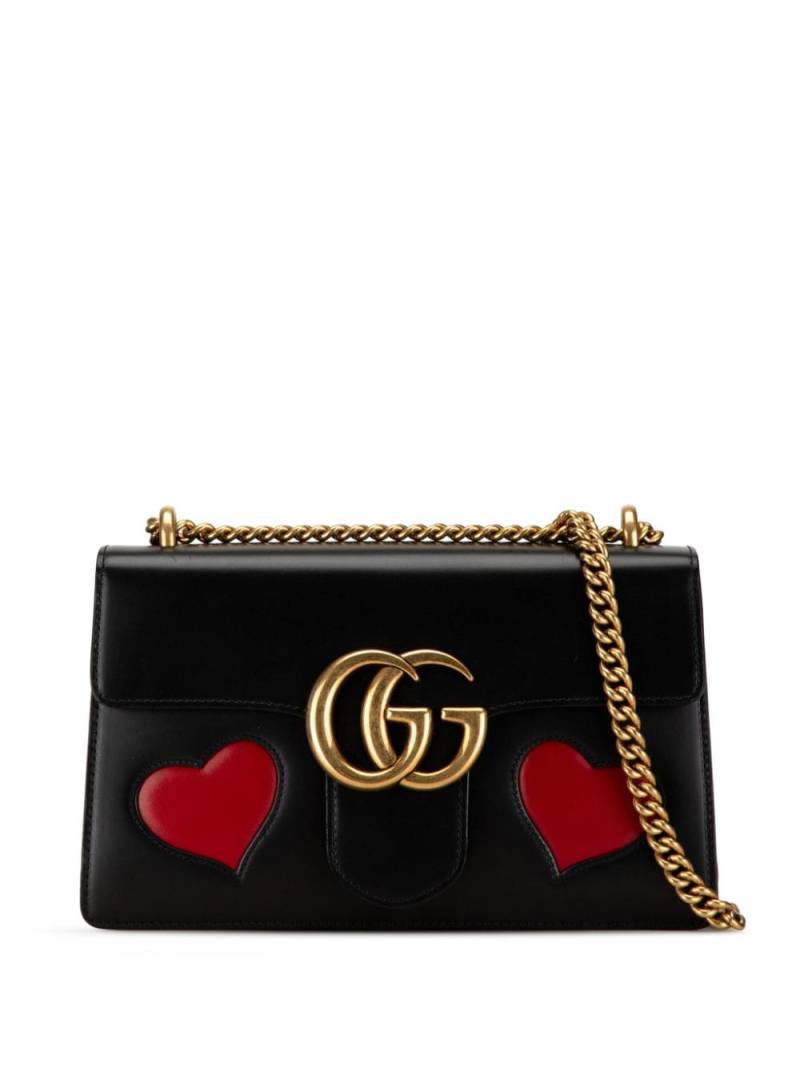 Gucci Pre-Owned 2016-2023 Medium GG Marmont Malaga Kid Heart Patch shoulder bag - Black von Gucci Pre-Owned