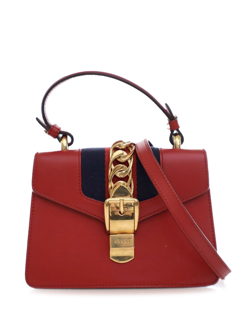 Gucci Pre-Owned 2016-2023 Mini Calfskin Sylvie satchel - Red von Gucci Pre-Owned