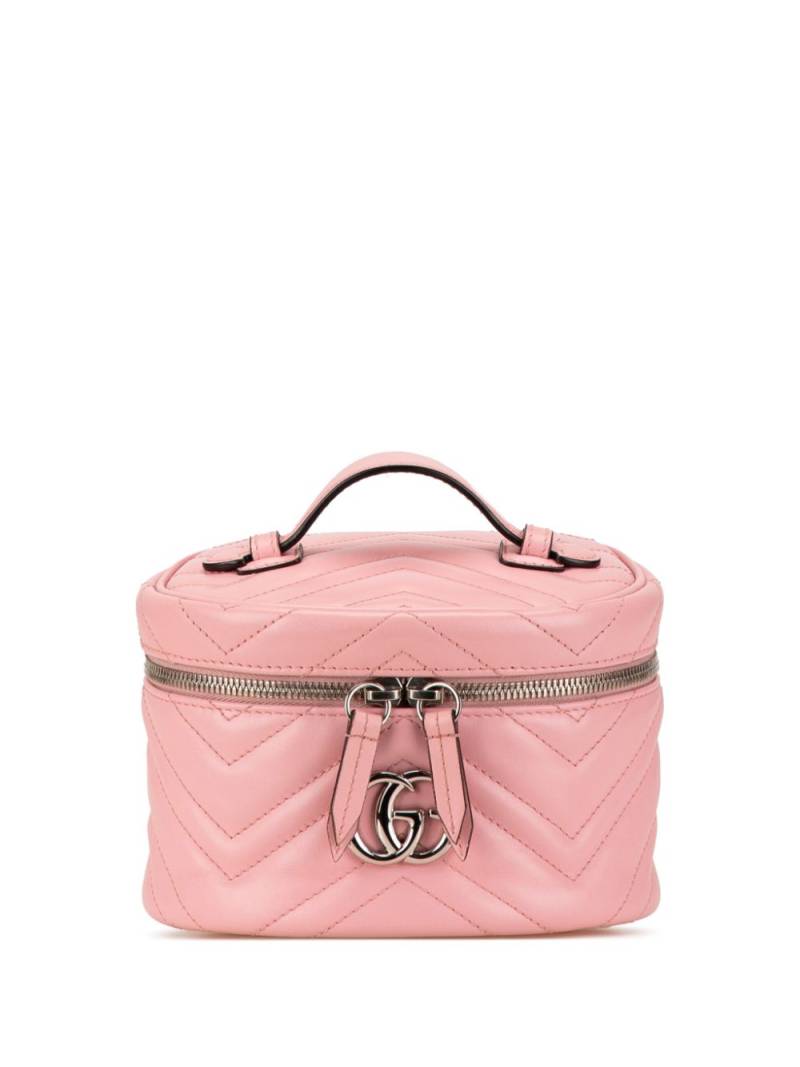 Gucci Pre-Owned 2016-2023 Mini GG Marmont Round Leather vanity bag - Pink von Gucci Pre-Owned