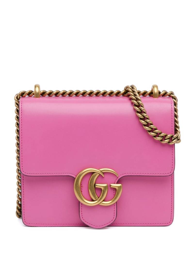 Gucci Pre-Owned 2016-2023 Small GG Marmont Leather Chain Flap crossbody bag - Pink von Gucci Pre-Owned