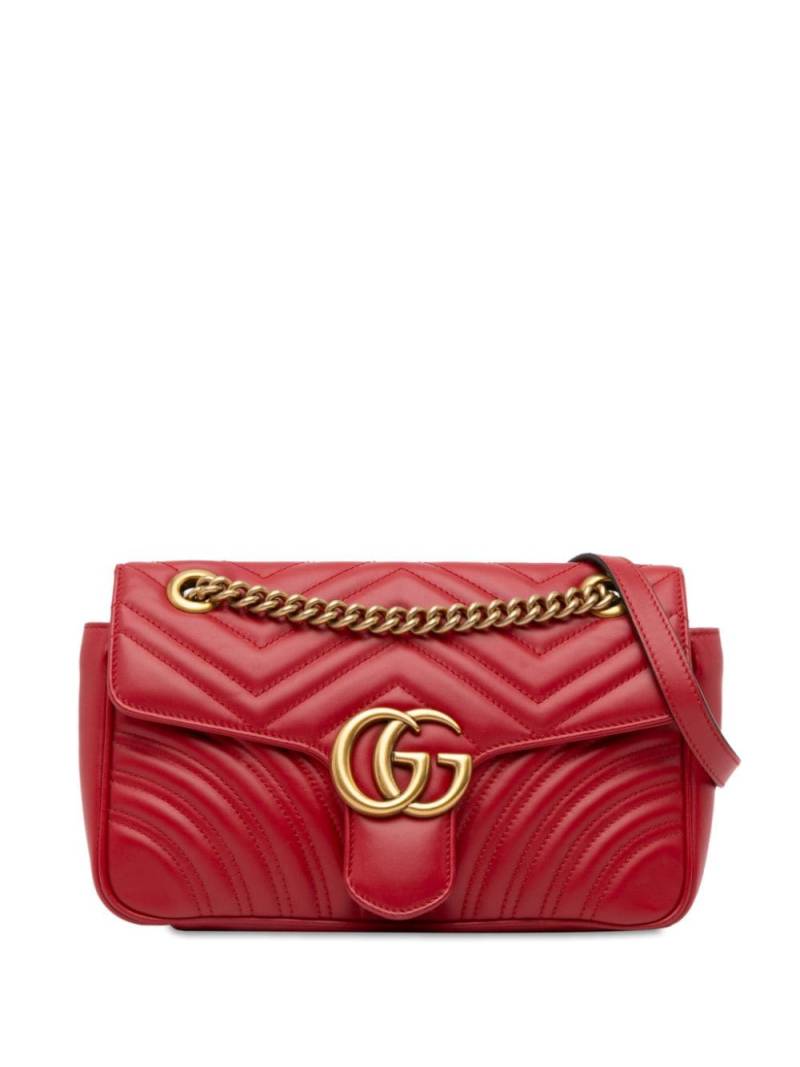 Gucci Pre-Owned 2016-2023 Small GG Marmont Matelasse crossbody bag - Red von Gucci Pre-Owned