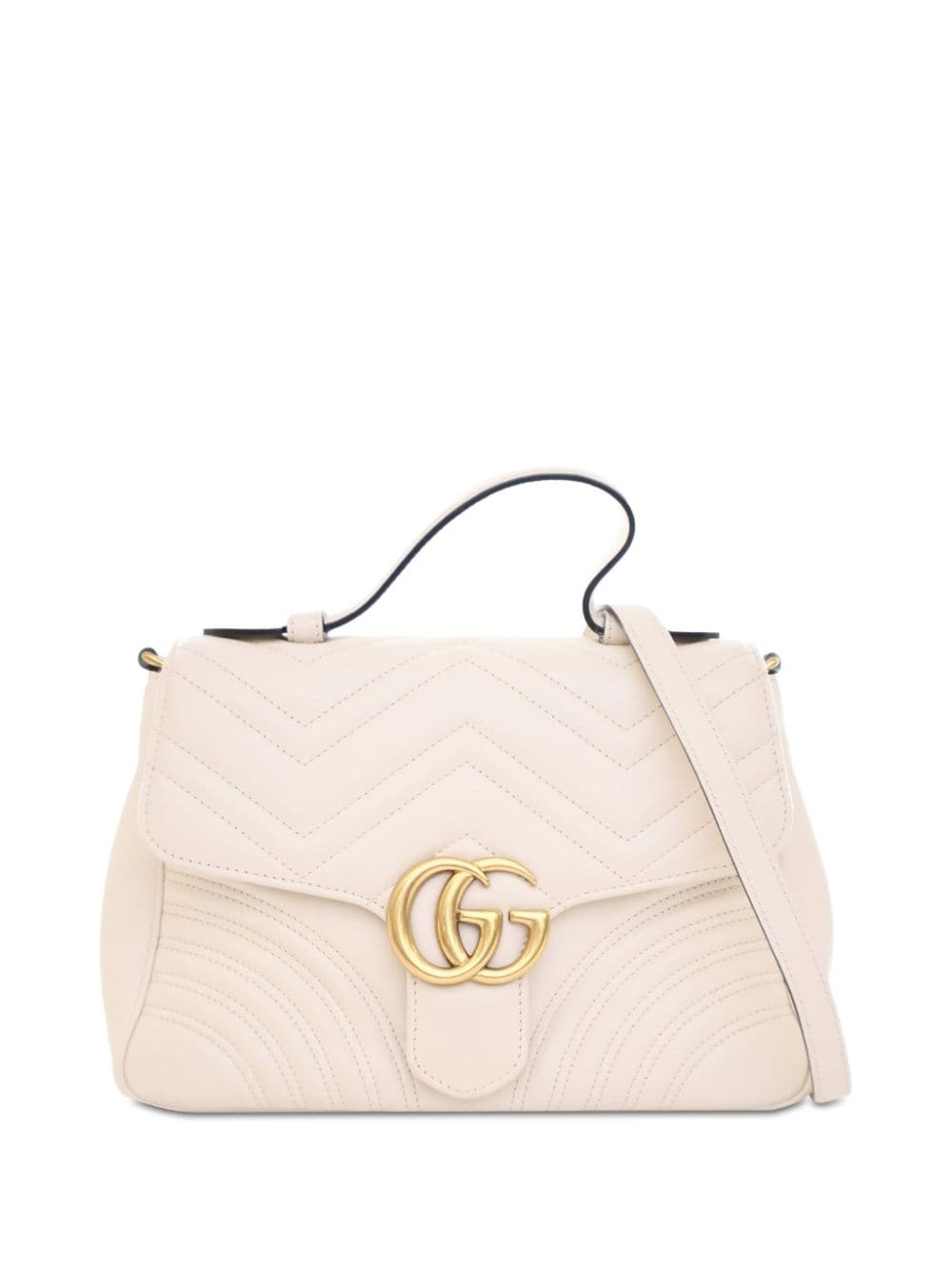 Gucci Pre-Owned 2016-2023 Small GG Marmont Top Handle satchel - White von Gucci Pre-Owned