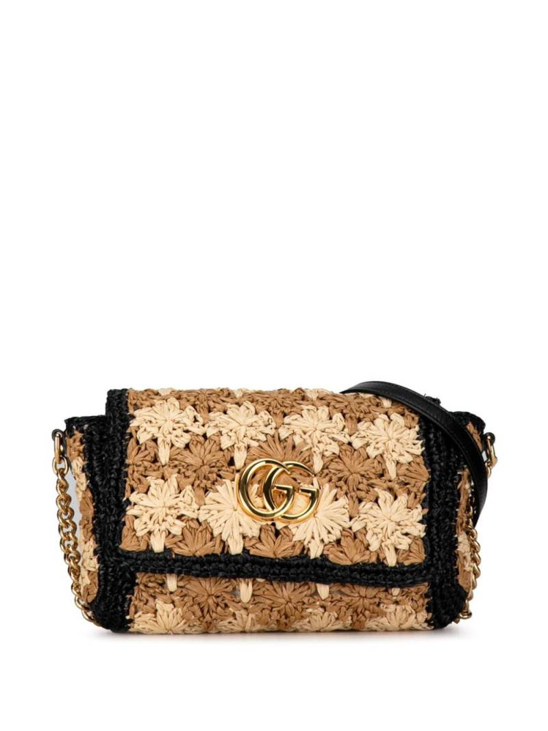 Gucci Pre-Owned 2016-2023 Small Raffia GG Marmont crossbody bag - Brown von Gucci Pre-Owned