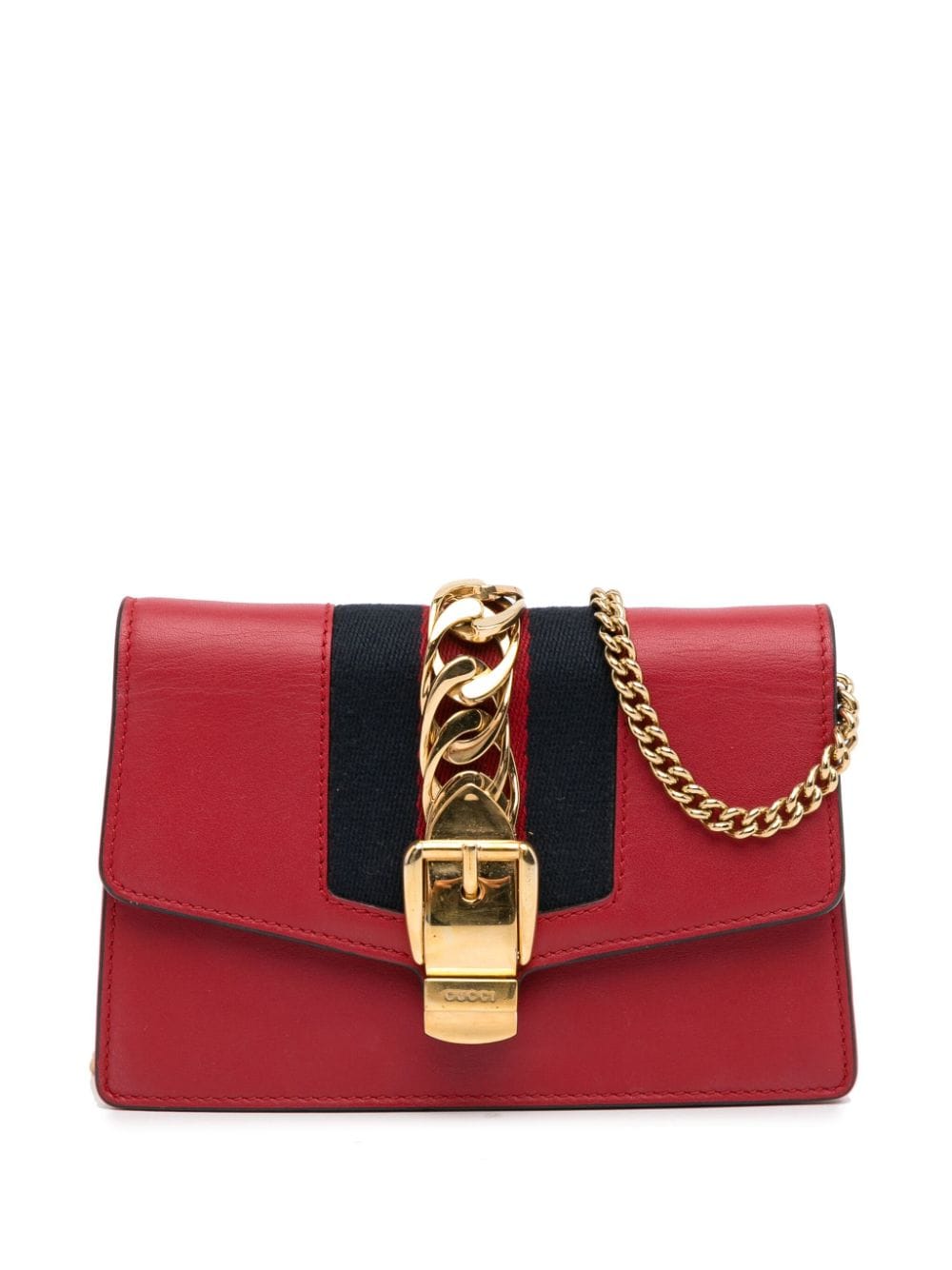 Gucci Pre-Owned 2016-2023 Super Mini Sylvie Chain crossbody bag - Red von Gucci Pre-Owned