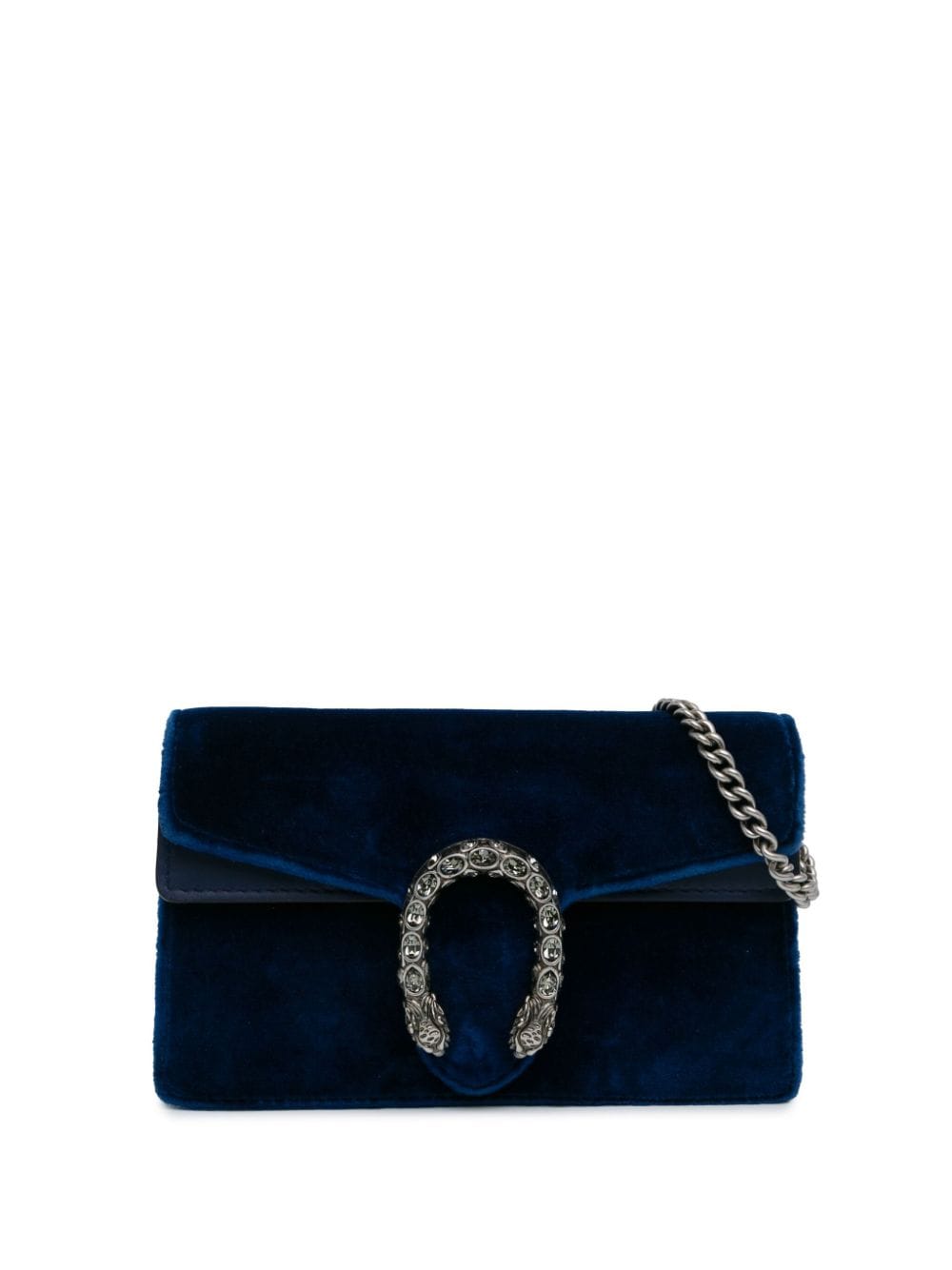 Gucci Pre-Owned 2016-2023 Super Mini Velvet Dionysus crossbody bag - Blue von Gucci Pre-Owned