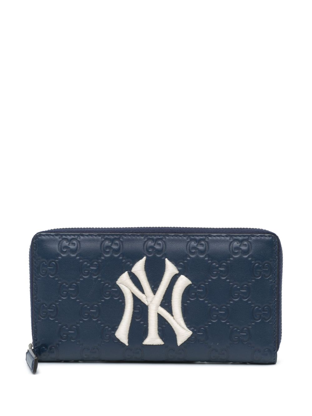 Gucci Pre-Owned 2016-2023 x MLB NY Yankees Guccissima Zip Wallet long wallets - White von Gucci Pre-Owned