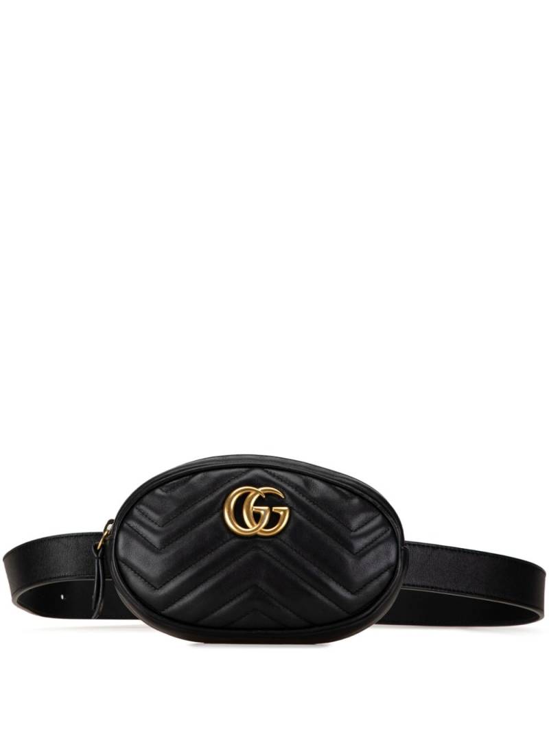 Gucci Pre-Owned 2016-2024 GG Marmont Matelasse belt bag - Black von Gucci Pre-Owned