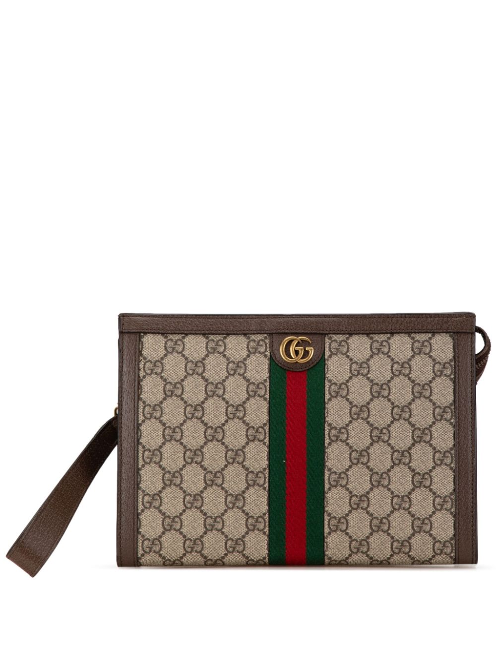 Gucci Pre-Owned 2016-2024 GG Supreme Ophidia clutch bag - Brown von Gucci Pre-Owned