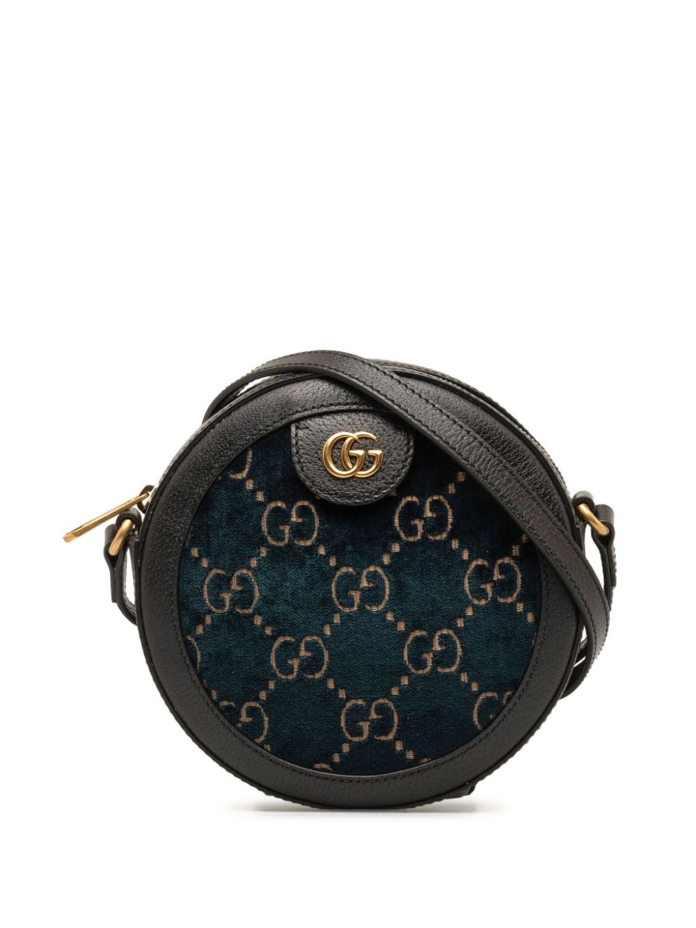 Gucci Pre-Owned 2016-2024 GG Velvet Ophidia Round crossbody bag - Blue von Gucci Pre-Owned