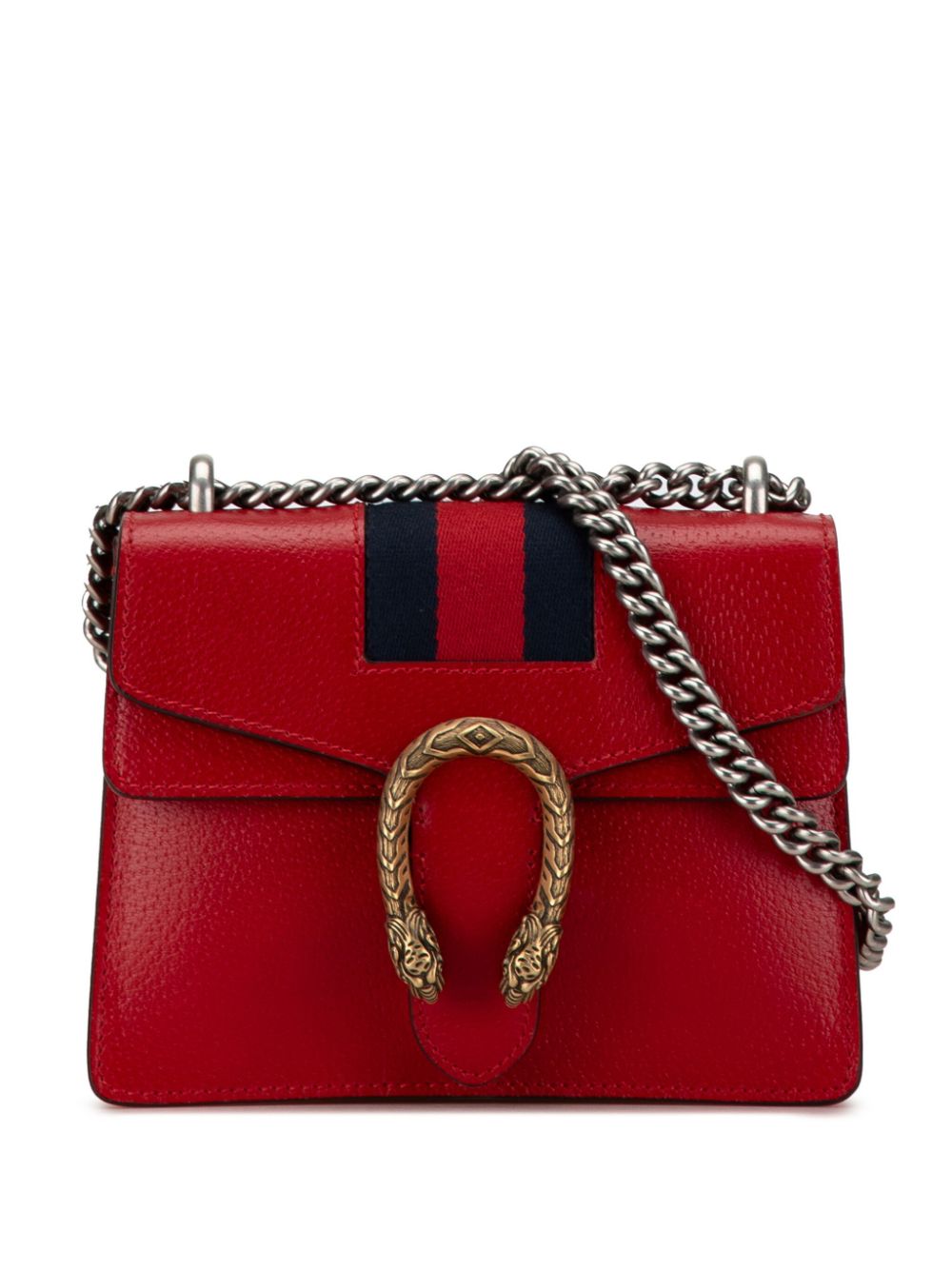 Gucci Pre-Owned 2016-2024 Mini Leather Dionysus Web crossbody bag - Red von Gucci Pre-Owned