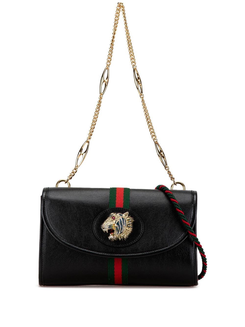 Gucci Pre-Owned 2016-2024 Small Leather Rajah Web Chain satchel - Black von Gucci Pre-Owned