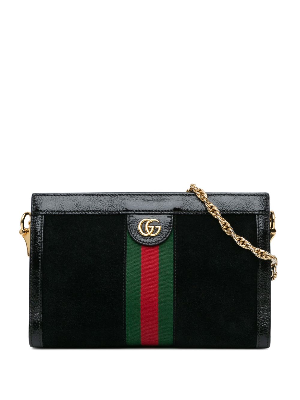 Gucci Pre-Owned 2016-2024 Small Suede Ophidia Web Chain crossbody bag - Black von Gucci Pre-Owned