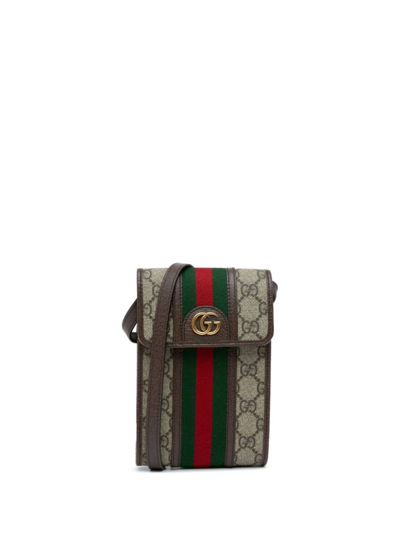 Gucci Pre-Owned 2016-present Mini GG Supreme Web Ophidia crossbody bag - Brown von Gucci Pre-Owned