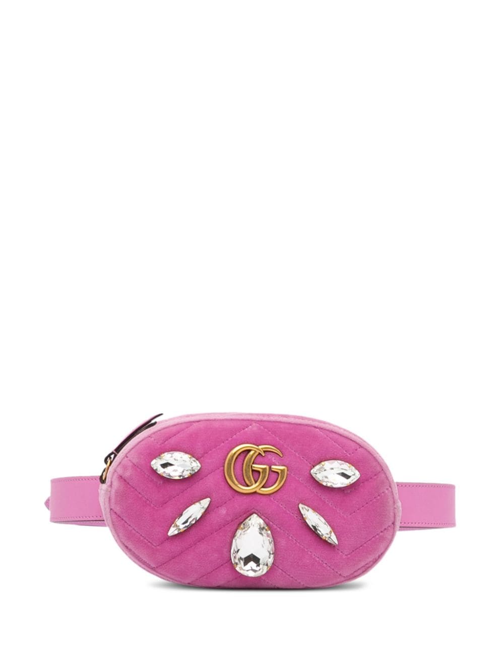 Gucci Pre-Owned 2016-present GG Marmont Velvet belt bag - Pink von Gucci Pre-Owned