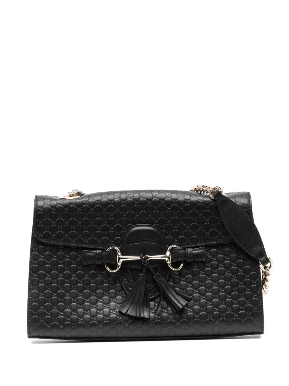 Gucci Pre-Owned Guccissima horsebit-detail shoulder bag - Black von Gucci Pre-Owned