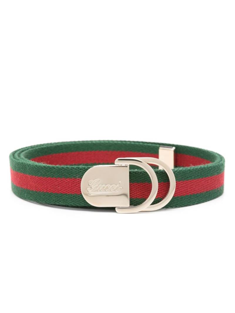 Gucci Pre-Owned Web-canvas logo-buckle belt - Red von Gucci Pre-Owned