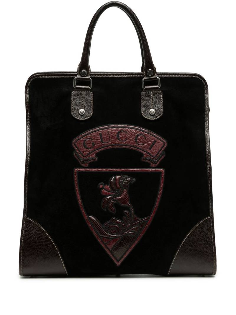 Gucci Pre-Owned coat of arms patch tote - Black von Gucci Pre-Owned