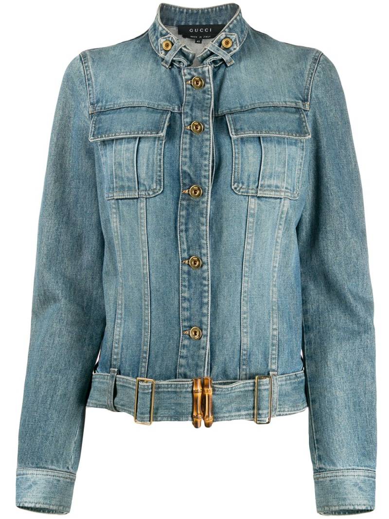 Gucci Pre-Owned cropped denim jacket - Blue von Gucci Pre-Owned