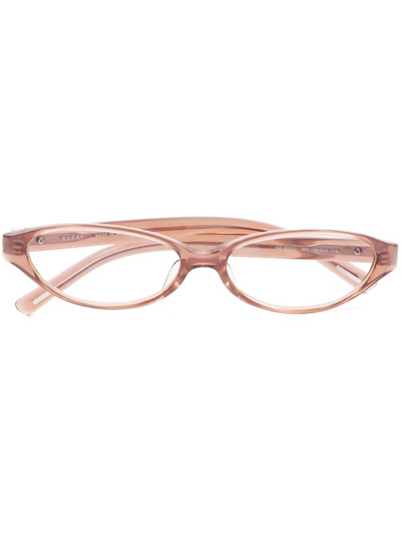 Gucci Pre-Owned oval-frame reading glasses - Brown von Gucci Pre-Owned