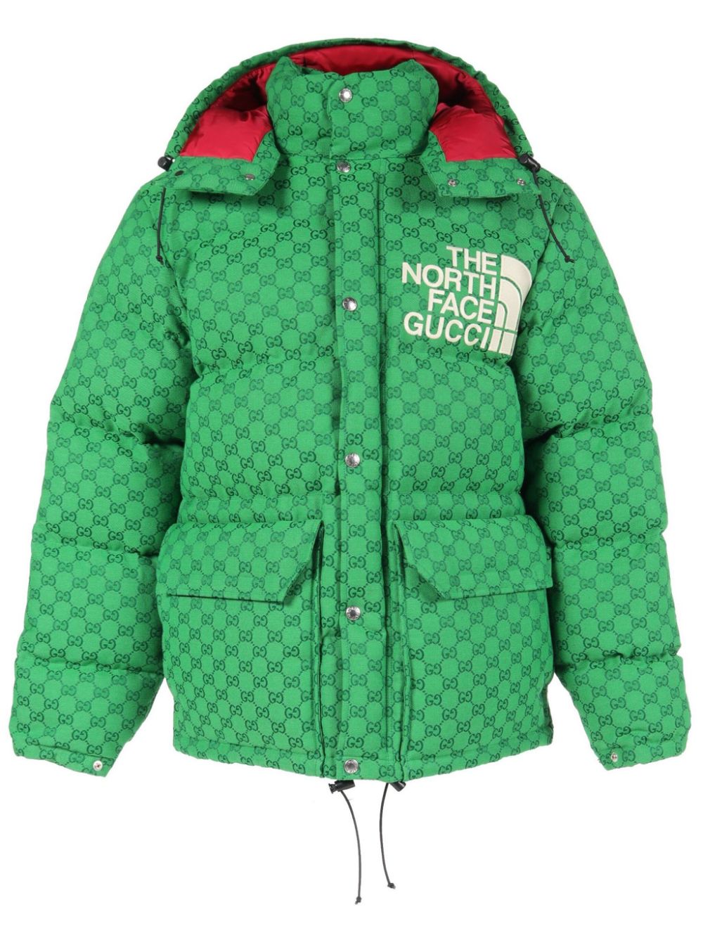 Gucci Pre-Owned x The North Face 2000 GG canvas puffer jacket - Green von Gucci Pre-Owned