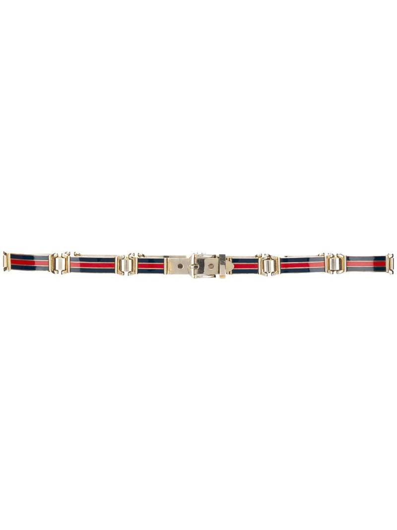 Gucci Pre-Owned 1980's striped enamel belt - Blue von Gucci Pre-Owned