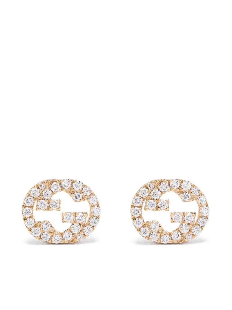 Gucci 18kt yellow gold Interlocking G diamond stud earrings von Gucci