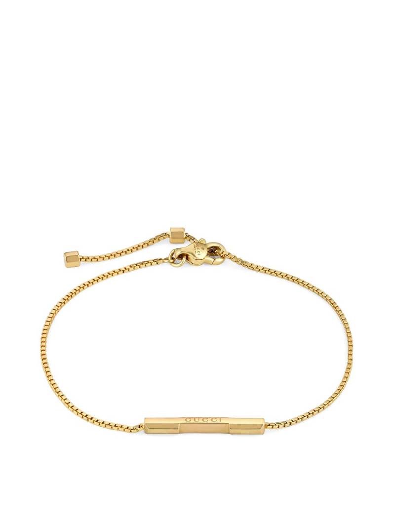 Gucci 18kt yellow gold Link to Love logo bar bracelet von Gucci