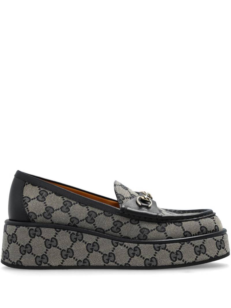 Gucci 55mm Horsebit wedge loafers - Blue von Gucci