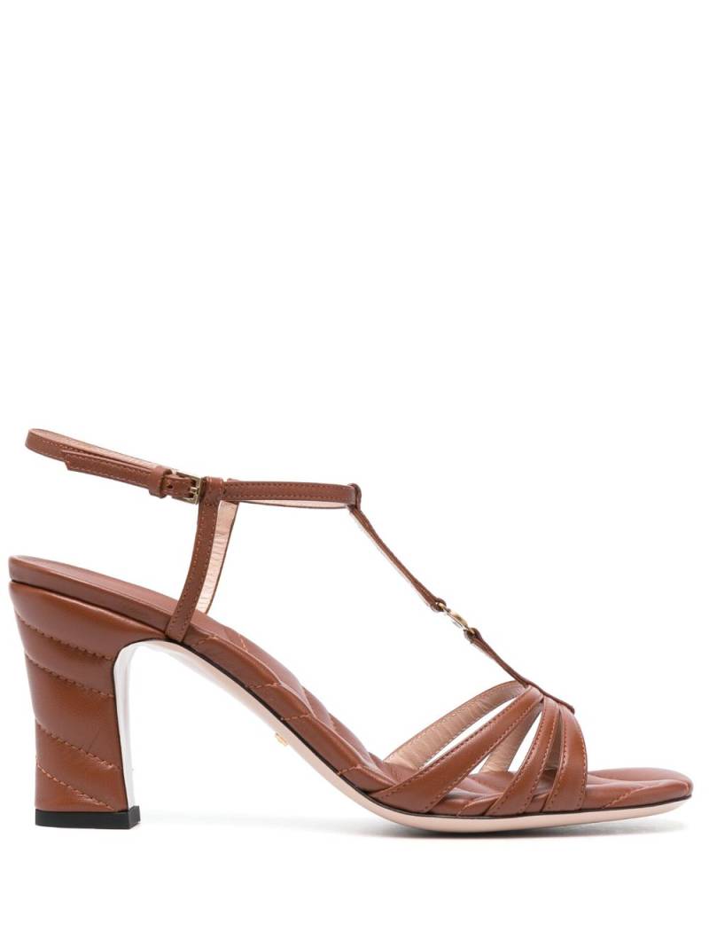 Gucci 75mm Double G strappy sandals - Brown von Gucci