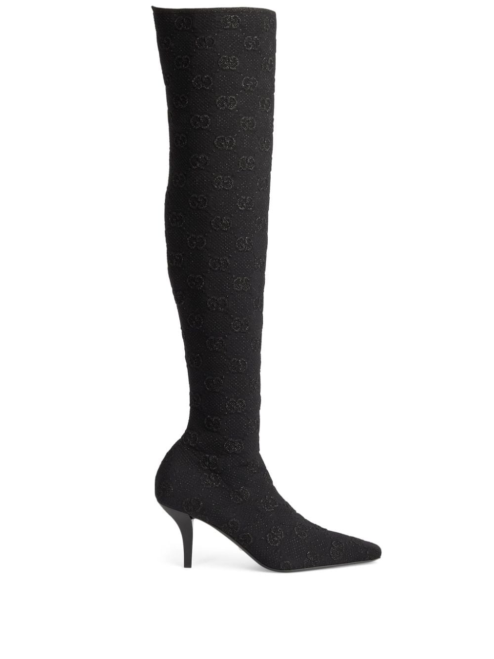 Gucci 75mm GG knee-high boot - Black von Gucci