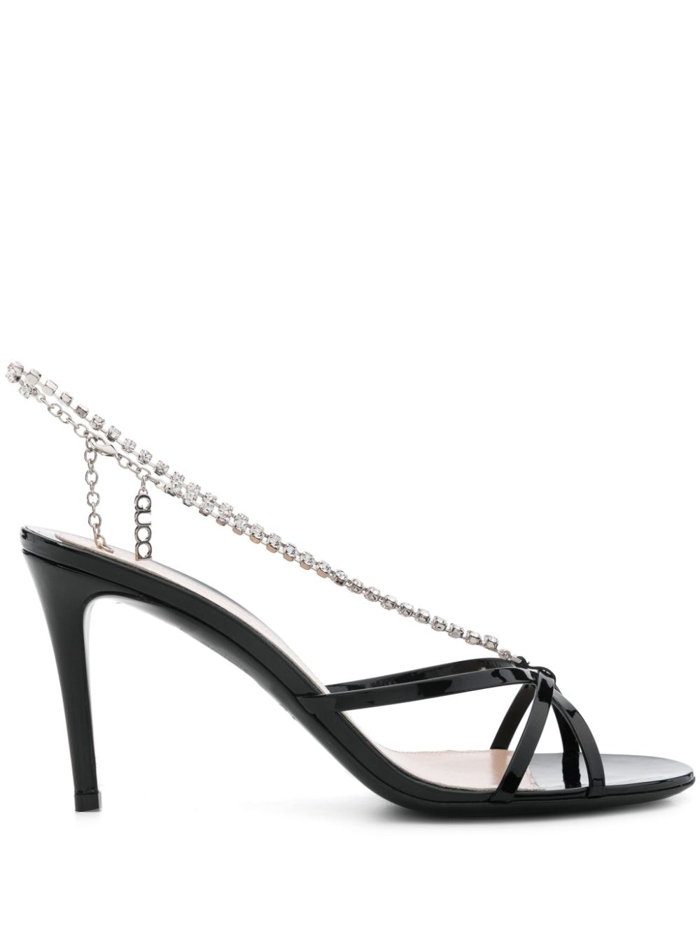 Gucci 85mm crystal-chain sandals - Black von Gucci