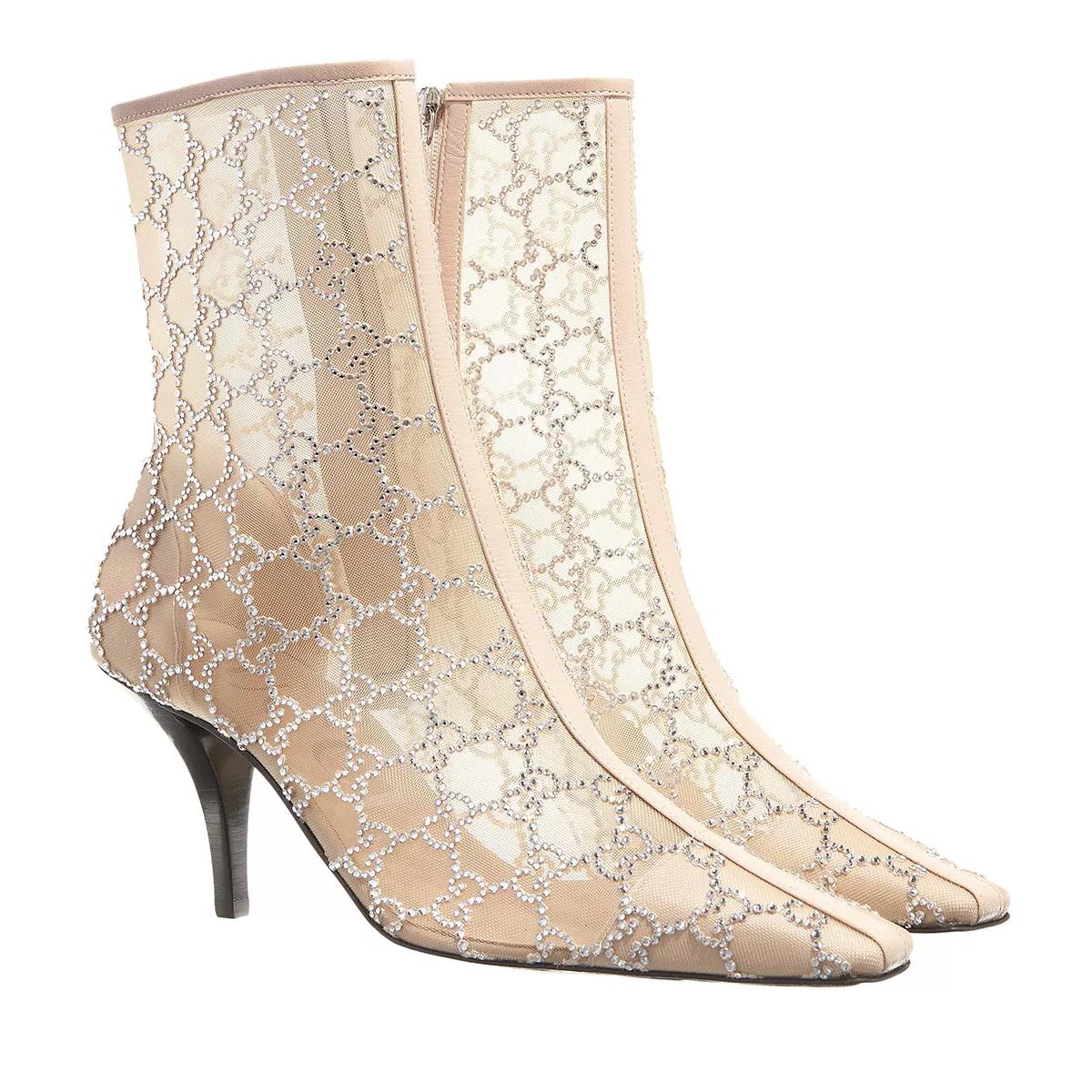 Gucci Boots & Stiefeletten - GG Mid-Heel Boot - Gr. 35 (EU) - in Creme - für Damen von Gucci