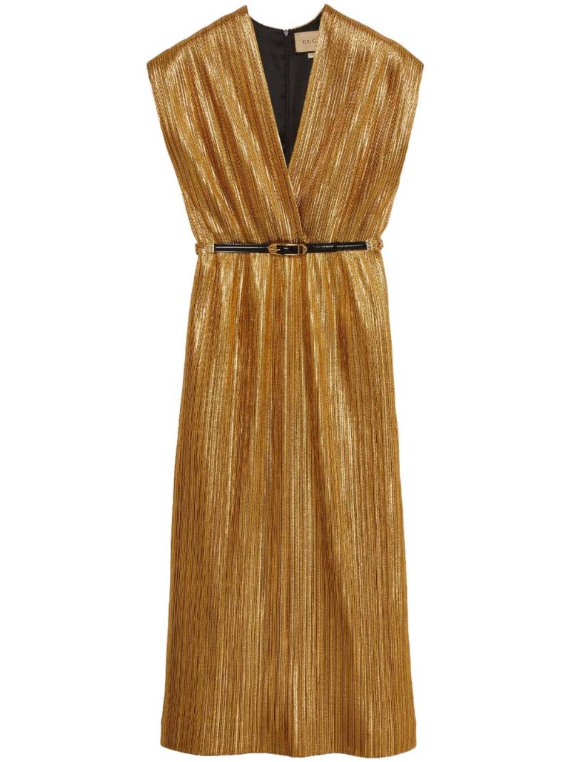 Gucci Cady lamé midi dress - Gold von Gucci