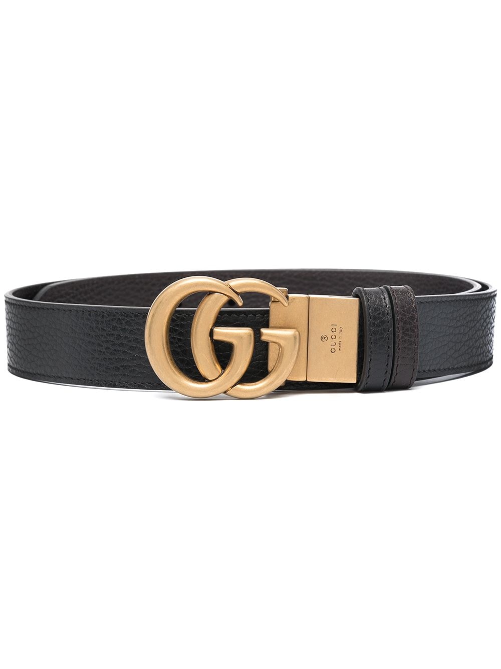 Gucci Double G buckle leather belt - Black von Gucci