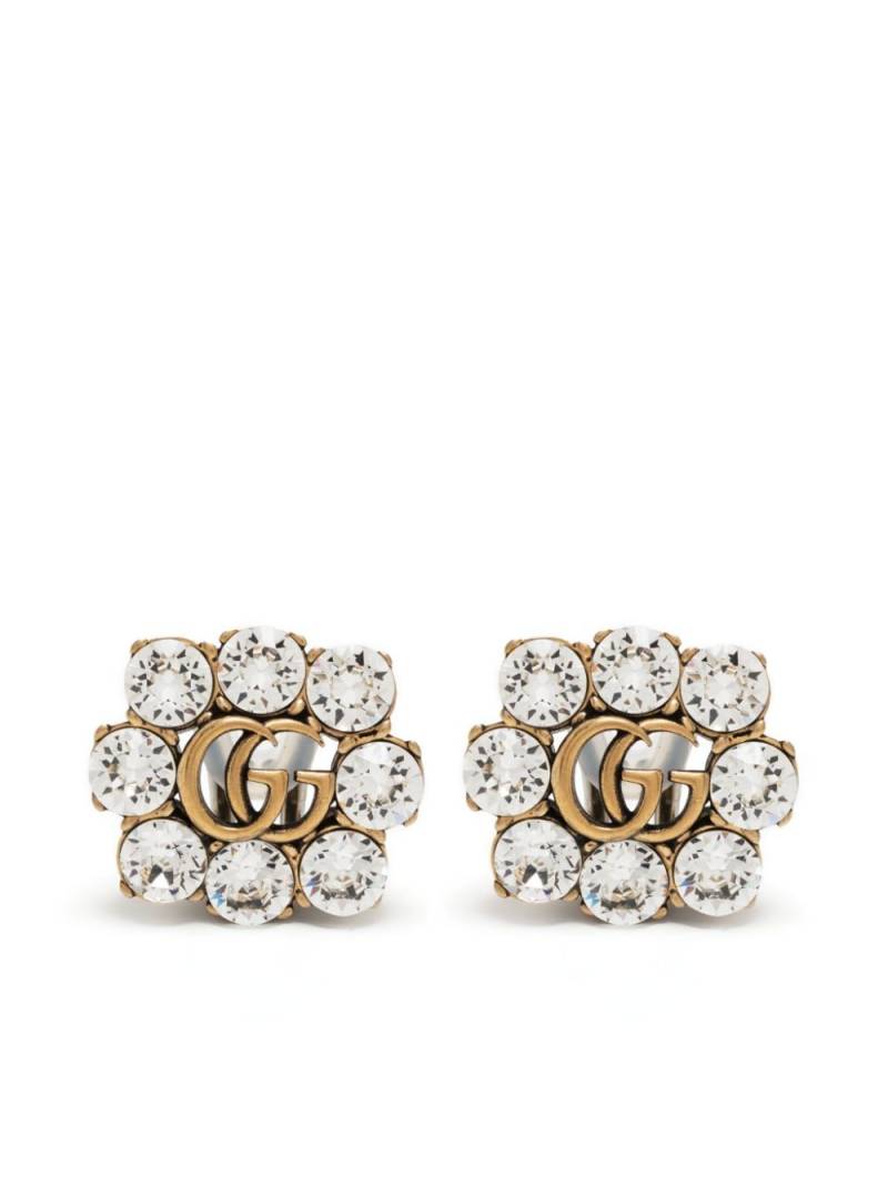 Gucci Double G crystal earrings - Gold von Gucci