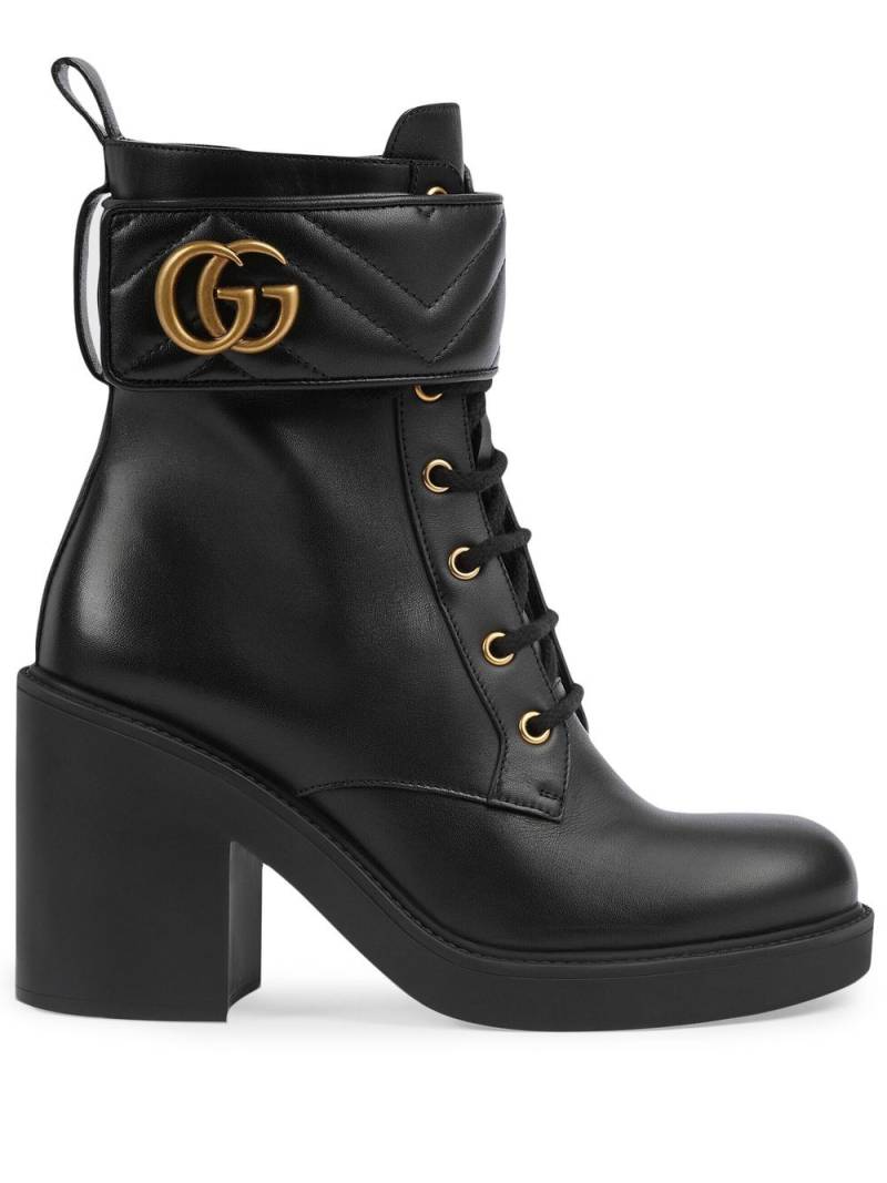 Gucci Double G leather boots - Black von Gucci