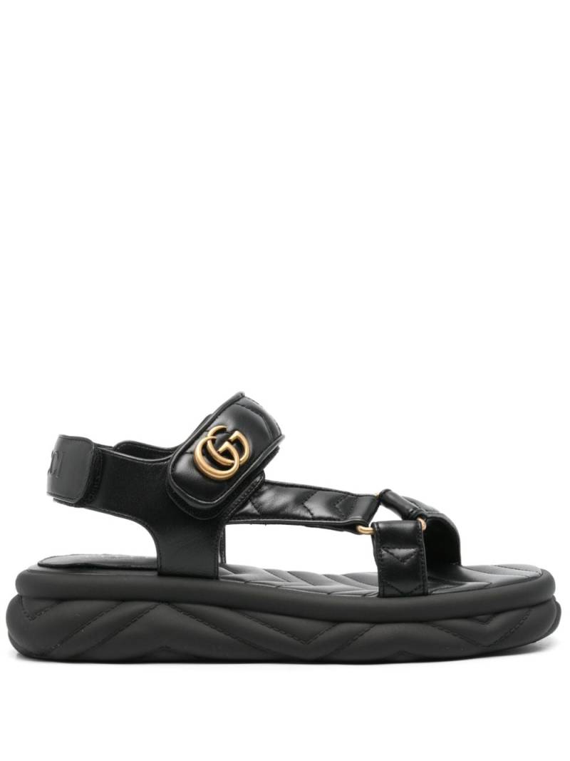 Gucci Double G leather sandals - Black von Gucci