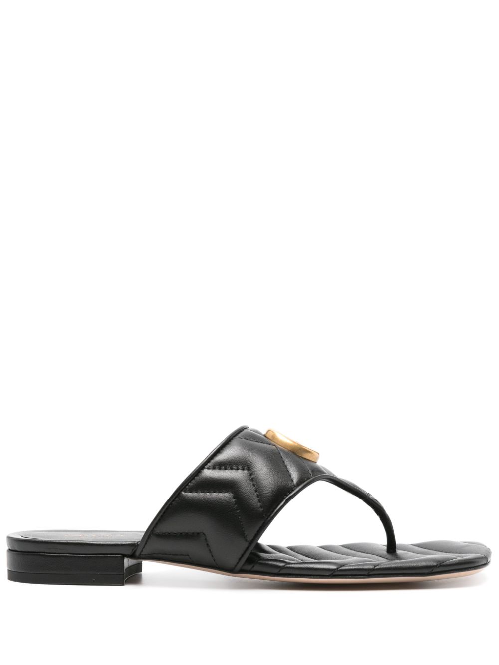 Gucci Double G leather sandals - Black von Gucci