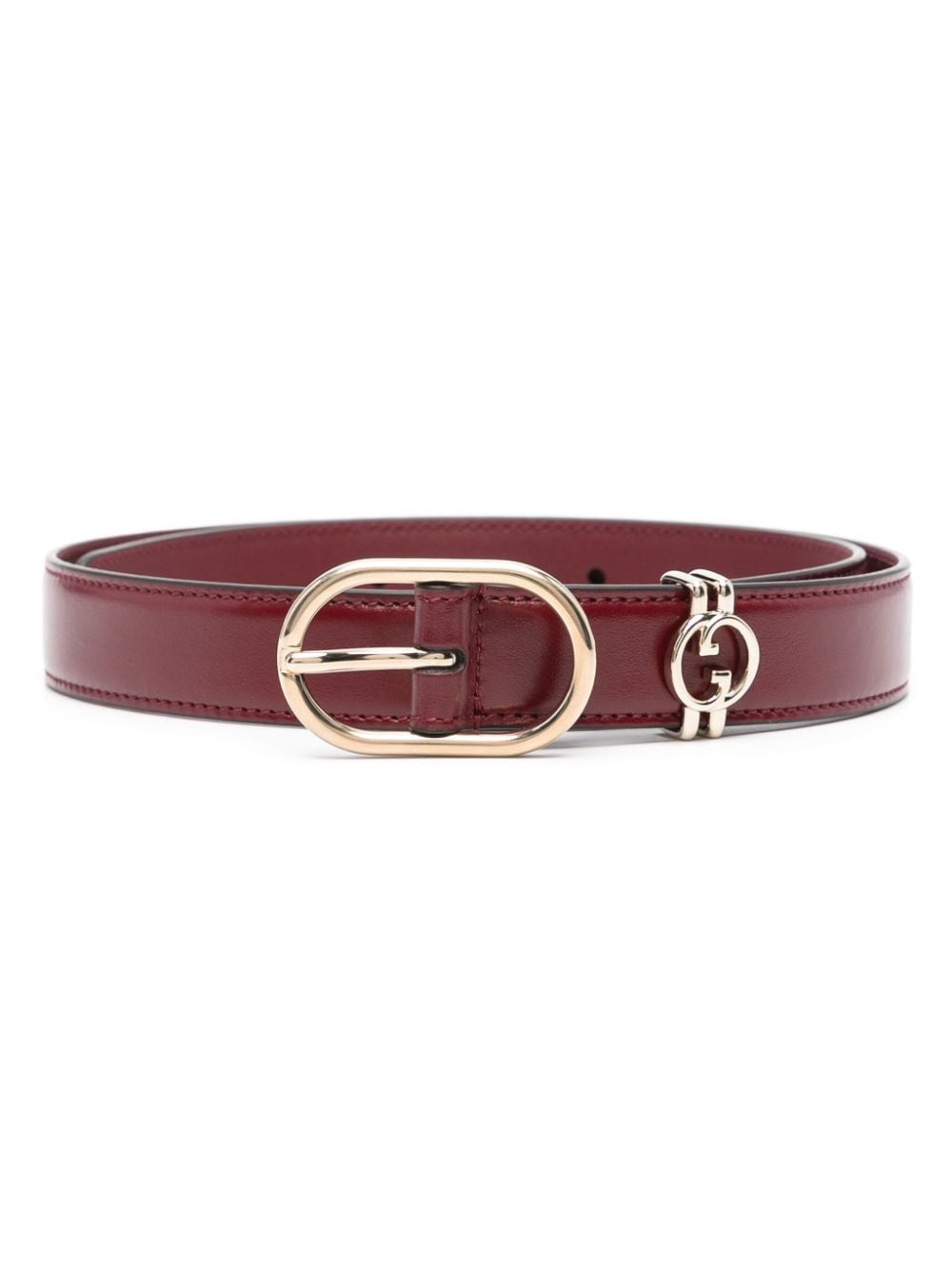 Gucci Double G logo leather belt - Red von Gucci