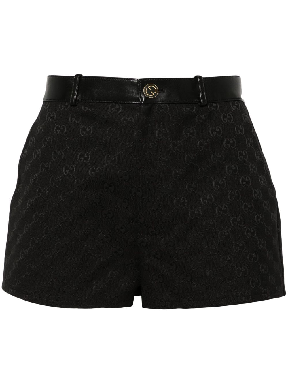 Gucci GG Canvas leather-trim shorts - Black von Gucci