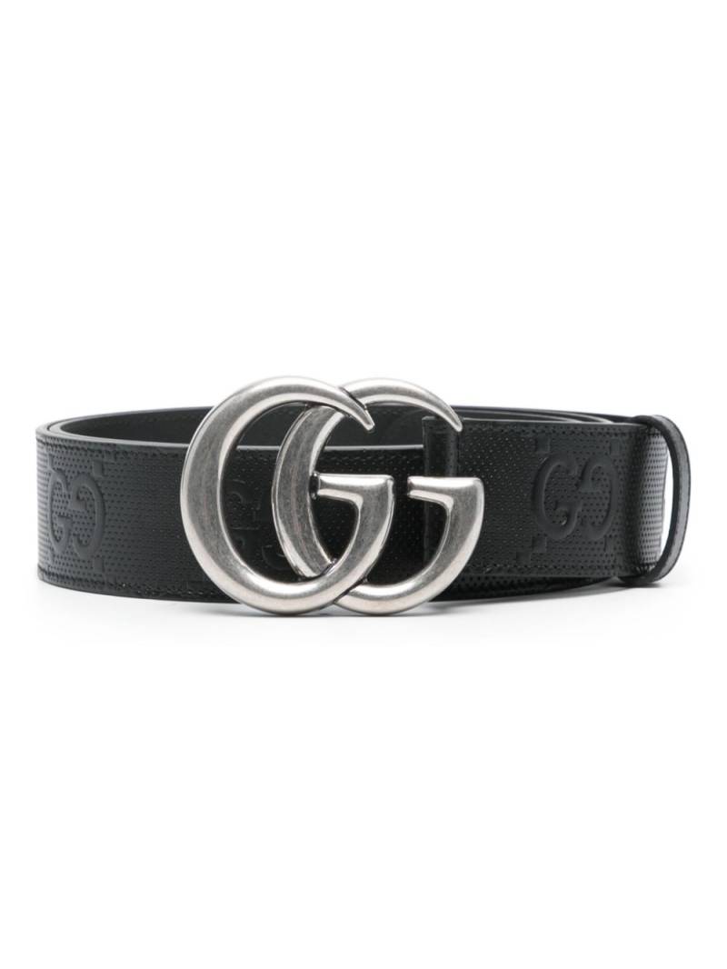 Gucci GG Marmont embossed belt - Black von Gucci