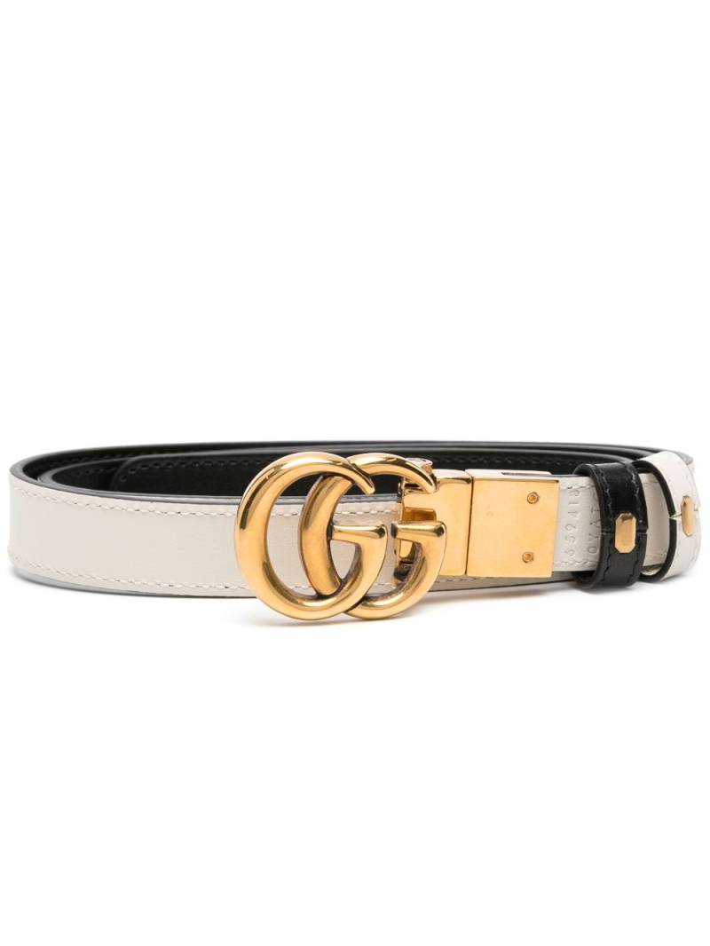 Gucci GG Marmont reversible thin belt - White von Gucci