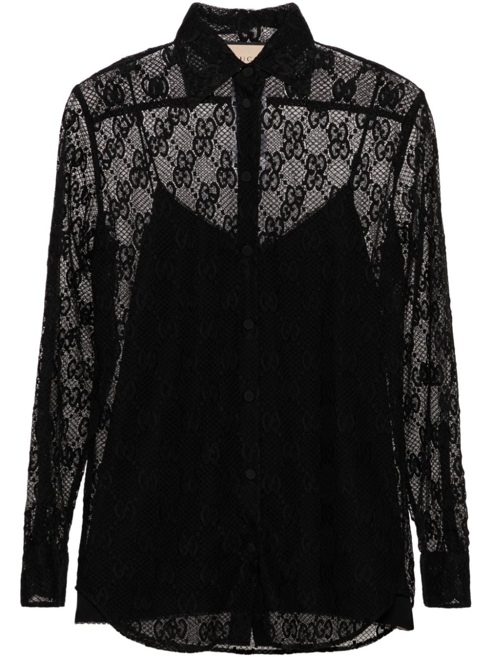 Gucci GG Supreme lace shirt - Black von Gucci