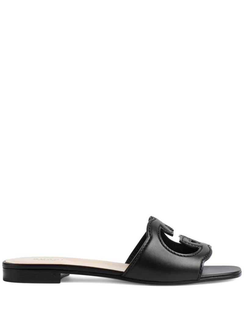 Gucci GG cut-out flat sandals - Black von Gucci