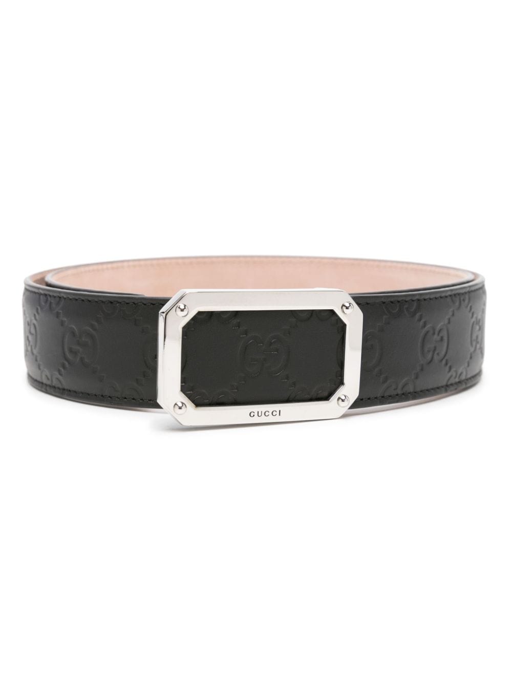 Gucci GG-debossed leather belt - Black von Gucci