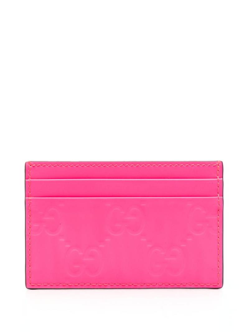 Gucci GG-debossed leather cardholder - Pink von Gucci