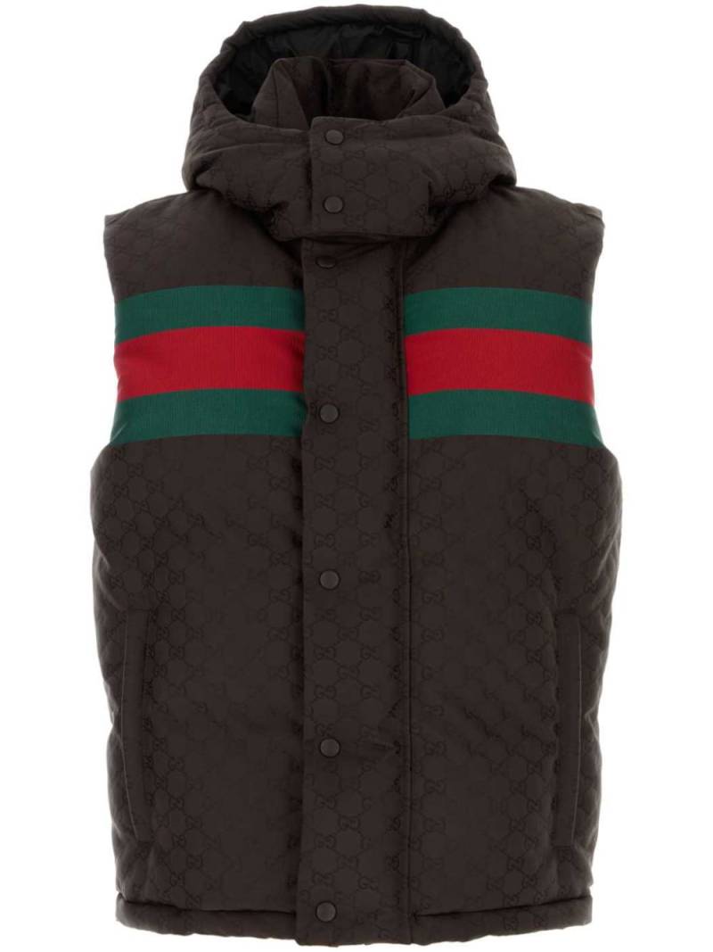 Gucci GG down gilet - Brown von Gucci